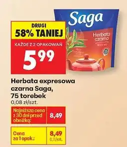 Biedronka Herbata ekspresowa czarna Saga, 75 torebek oferta