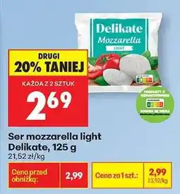 Biedronka Ser mozzarella light Delikate, 125 g oferta