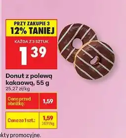 Biedronka Donut z polewą kakaową, 55 g oferta