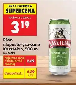 Biedronka Piwo niepasteryzowane Kasztelan, 500 ml oferta