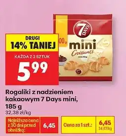 Biedronka Rogaliki z nadzieniem kakaowym 7 Days mini , 185 g oferta