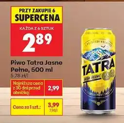 Biedronka PIWO TATRA JASNE PEŁNE 500 ML oferta
