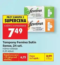 Biedronka Tampony Femina Satin Sense, 24 szt oferta