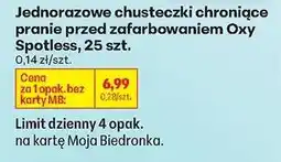 Biedronka Jednorazowe chusteczki chroniące pranie przed zafarbowaniem Oxy Spotless 25 szt oferta