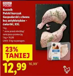 Lidl Rzeźnik Polski kurczak gospodarski z chowu bez antybiotyków – ćwiartki, XXL oferta
