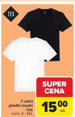 Carrefour T-shirt męski gładki s-3xl Tex oferta