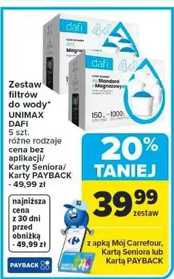 Carrefour Wkłady filtrujące unimax mg+ Dafi oferta