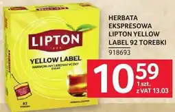 Selgros Herbata ekspresowa Lipton Yellow Label 92 torebki oferta