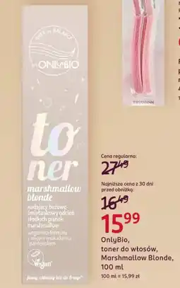 Rossmann OnlyBio, toner do włosów, Marshmallow Blonde oferta