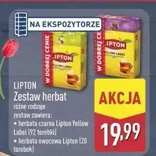 ALDI Herbata + herbata zielona owocowa 1 opak 20 szt Lipton Yellow Label Tea oferta