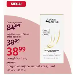 Rossmann Long4Lashes, serum przyspieszające wzrost rzęs oferta