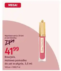 Rossmann Bourjois, matowa pomadka do ust w płynie oferta
