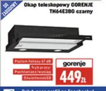 Okap teleskopowy Gorenje TH64E3BG czarny