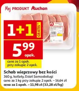 Auchan Schab wieprzowy bez kości 360 g, kotlety oferta