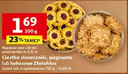 Auchan Ciastka słoneczniki, piegowate lub kokosowe Złotokłos oferta
