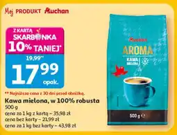 Auchan Kawa mielona, w 100% robusta Auchan Aroma oferta