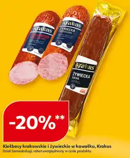 Auchan Kiełbasy krakowskie i żywieckie w kawałku, Krakus, Dział Samoobsługi oferta