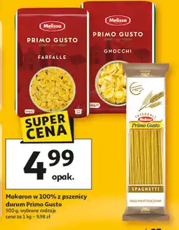 Auchan Makaron Primo Gusto (farfalle, gnocchi, spaghetti) oferta