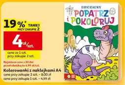 Auchan Popatrz i pokoloruj - Kolorowanki z naklejkami A4 oferta