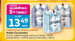 Auchan Woda Cisowianka 6 x 1,5 L, wybrane rodzaje oferta
