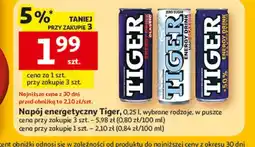 Auchan Napój energetyczny Tiger 0,25 l, wybrane rodzaje oferta