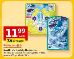 Auchan Kostki do toalety Domestos 2 x 48 g, 2 x 50 g lub 3 x 50 g oferta