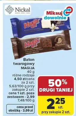 Carrefour Baton twarogowy 40 g, różne rodzaje oferta