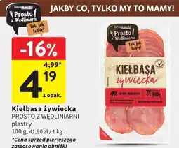 Intermarche Kiełbasa żywiecka PROSTO Z WĘDLINIARNI oferta
