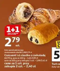 Auchan Croissant lub ciastko z czekoladą 60/70 g oferta