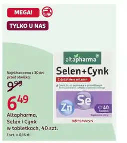Rossmann Altapharma, Selen i Cynk w tabletkach oferta