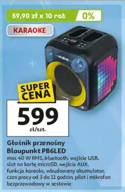 Auchan Głośnik przenośny Blaupunkt P68LED oferta
