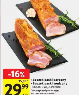 Intermarche Boczek paski parzony/wędzony oferta