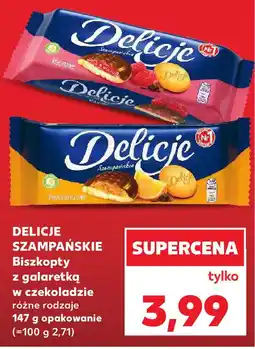 Kaufland DELÍCJE SZAMPAŃSKIE Biszkopty z galaretką czekoladą różne rodzaje oferta
