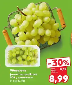 Kaufland Winogrona jasne bezpestkowe 500 g opakowanie oferta