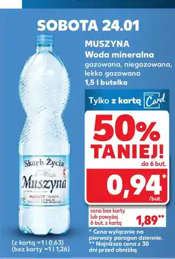 Kaufland Muszyna Woda mineralna gazowana, niegazowana, lekko gazowana 1,5 l butelka oferta