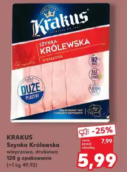 Kaufland KRAKUS Szynka Królewska wieprzowa, drobiowa 120 g opakowanie oferta