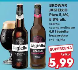 Kaufland Browar Jagiełło Piwo 5,6%, 5,8% alk. czarne malina, czarne malina miodowe 0,5 l butelka bezzwrotna oferta