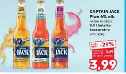Kaufland Captain Jack Piwo 6% alk. różne rodzaje 0,4 l butelka bezzwrotna oferta