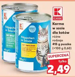 Kaufland K-Classic Karma w sosie dla kotów (415 g puszka) oferta