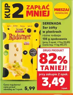Kaufland Ser żółty w plastrach Serenada oferta