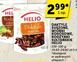 Groszek Daktyle suszone, wiórki kokosowe, rodzynki sułtańskie Helio oferta