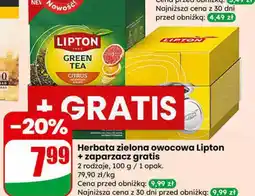 Dino Herbata zielona owocowa Lipton + zaparzacz gratis oferta
