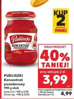 Kaufland PUDLISZKI Koncentrat pomidorowy 190 g słoik oferta