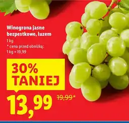 Lidl Winogrona jasne bezpestkowe, luzem oferta