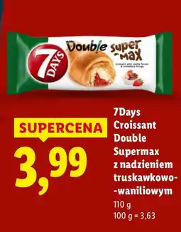 Lidl Croissant 7Days Double Supermax z nadzieniem truskawkowo-waniliowym oferta