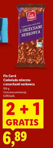 Lidl Czekolada mleczna z orzechami nerkowca Fin Carré oferta