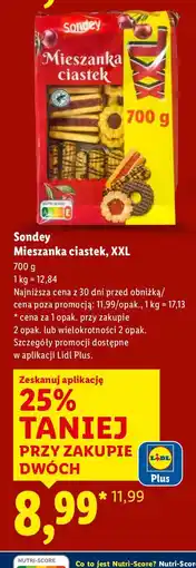 Lidl Ciastka Mieszanka ciastek XXL Sondey oferta