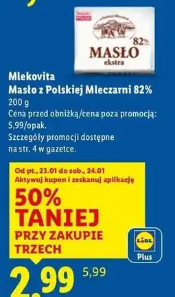 Lidl Mlekovita Masło z Polskiej Mleczarni 82% oferta