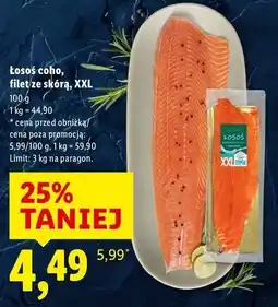 Lidl Łosoś coho, filet ze skórą, XXL oferta