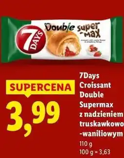 Lidl 7Days Croissant Double Supermax z nadzieniem truskawkowo-waniliowym oferta